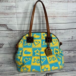 VTG Dooney and Bourke Bag Logo Monogram Ducks Hearts & Stars Hobo Satchel/Purse